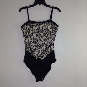 Suit YourSelf Black & White Swim Bathing Women 14 Tummy Thinner